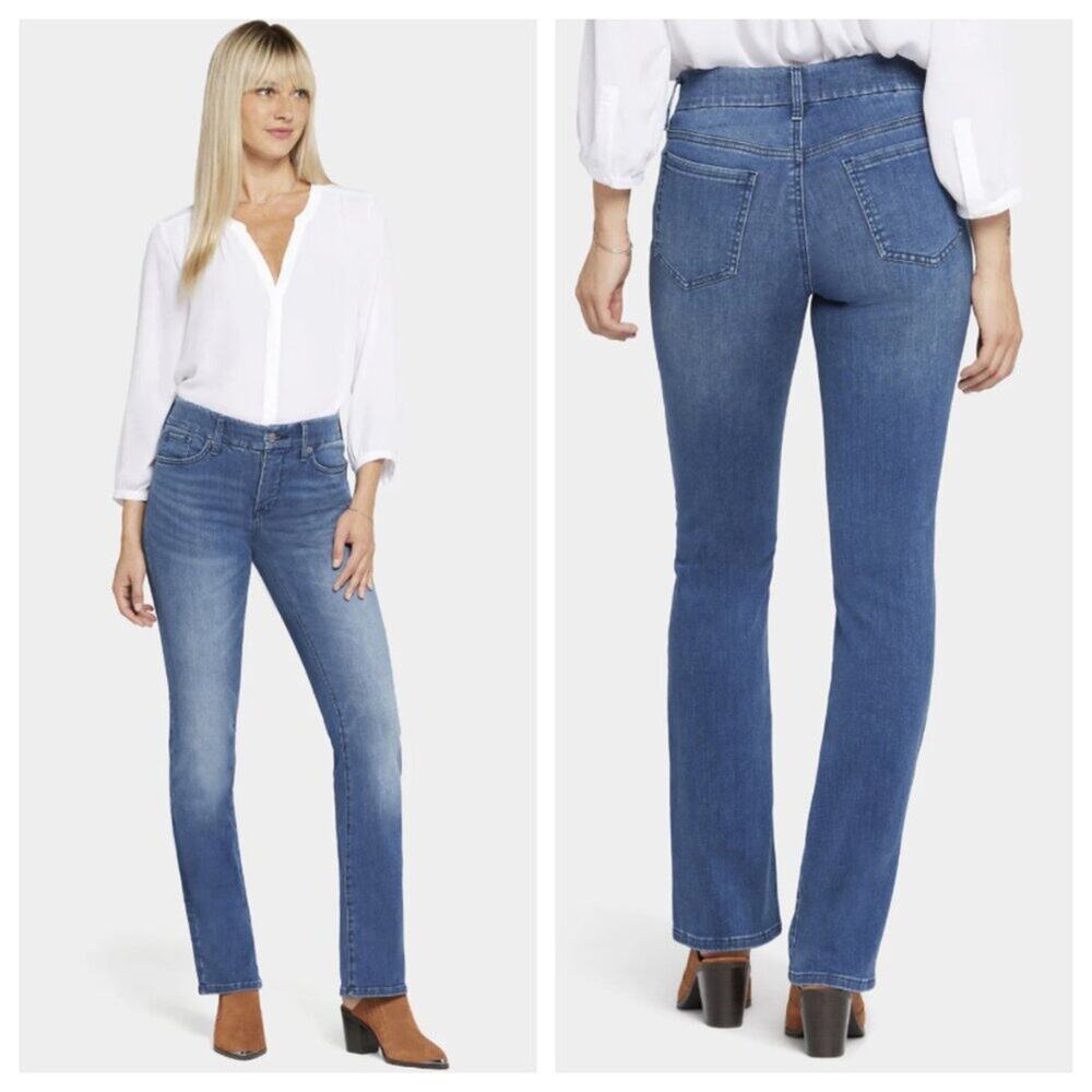 NYDJ Women's Waist-Match Marilyn Straight Jeans Caliente Size XL/16,18